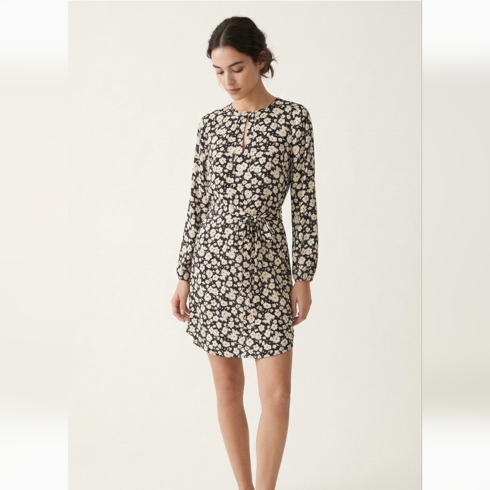 Lauren Ralph Lauren Dress Navy White Floral Boho Coquette Preppy 2